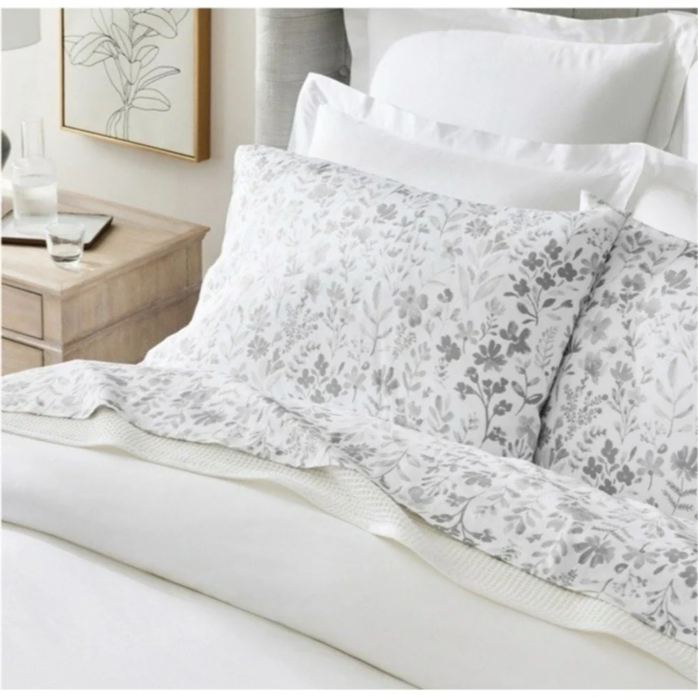 Boll & Branch Signature Hemmed Duvet Set Shore Botanical F/Q Organic Cotton $379